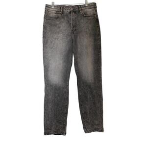 & Denim Ultra High Waist Mom Jean Women's‎ Size 12 Black 5-Pocket Button Fly